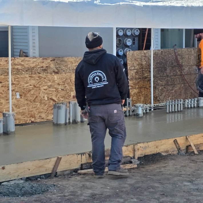 LoDolce Electric team member working on an electrical construction project