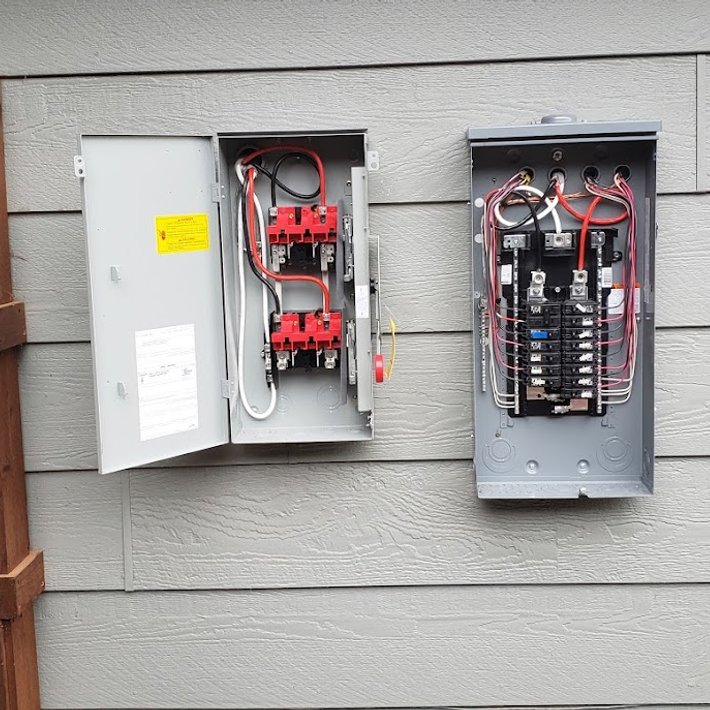 Open electrical panel upgrade work completed by LoDolce Electric
