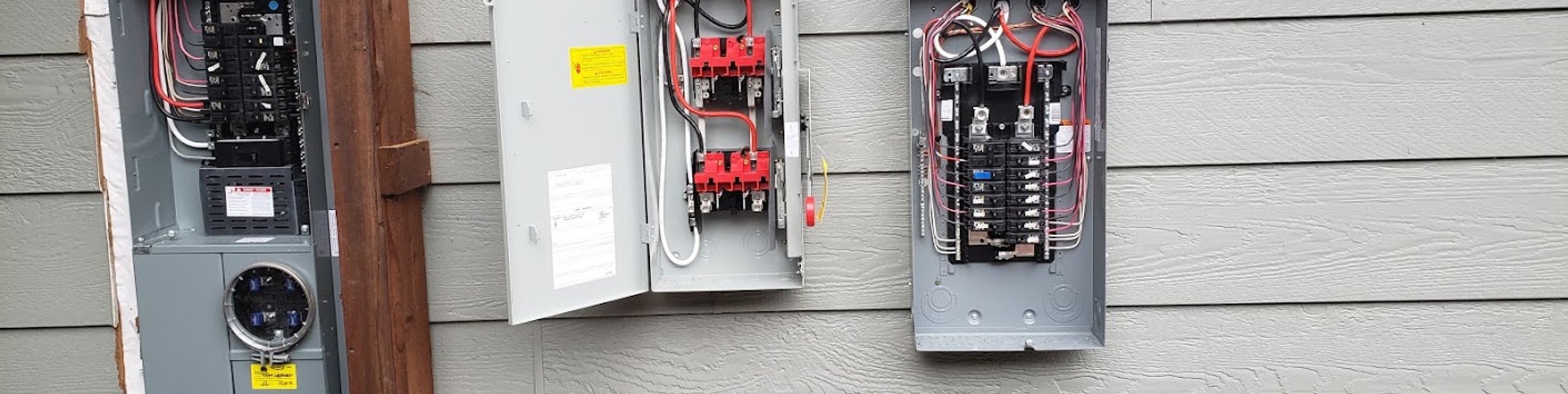 Open electrical panel used while troubleshooting breaker issues in Santa Rosa