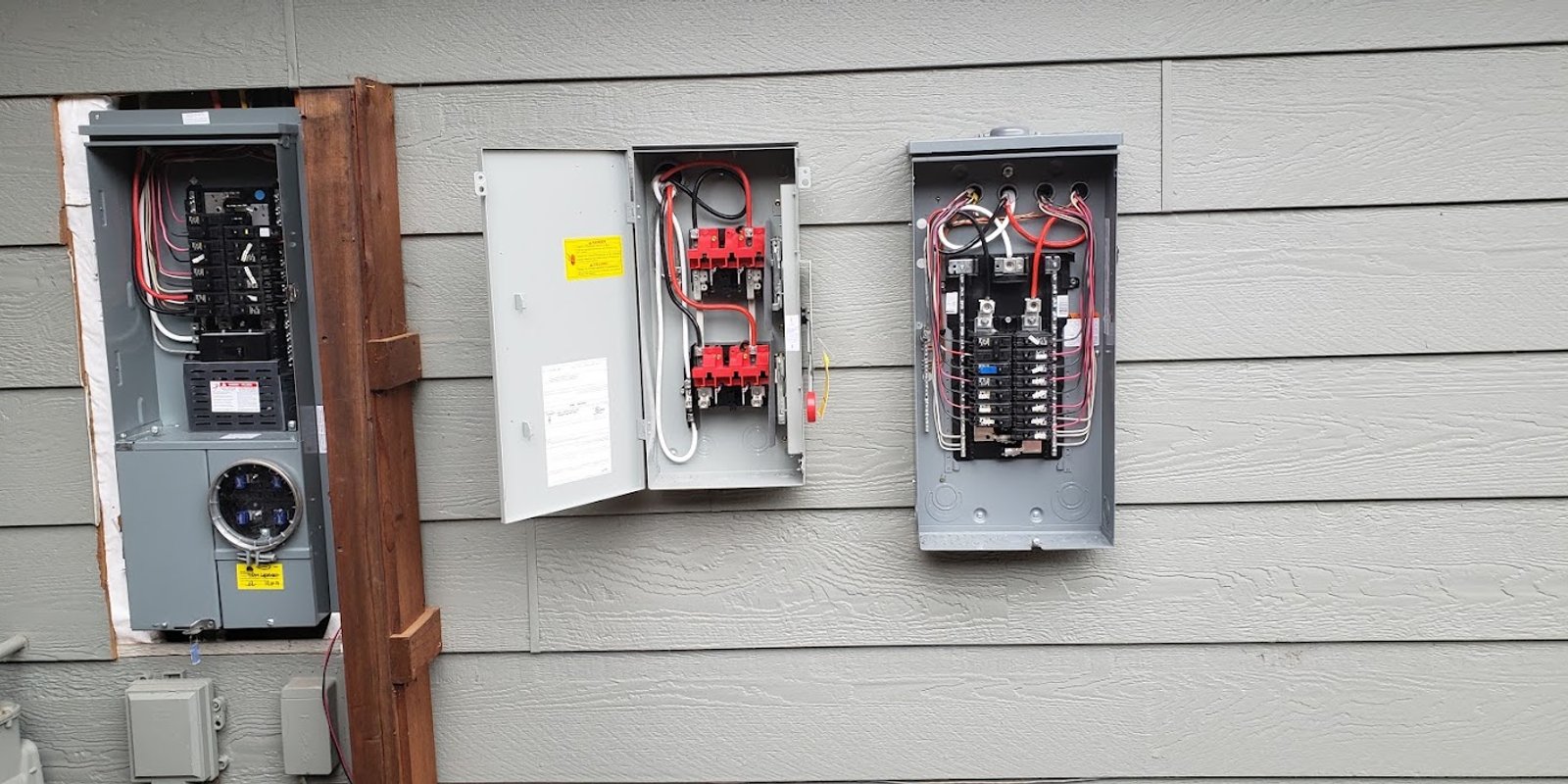 Open electrical panel used while troubleshooting breaker issues in Santa Rosa